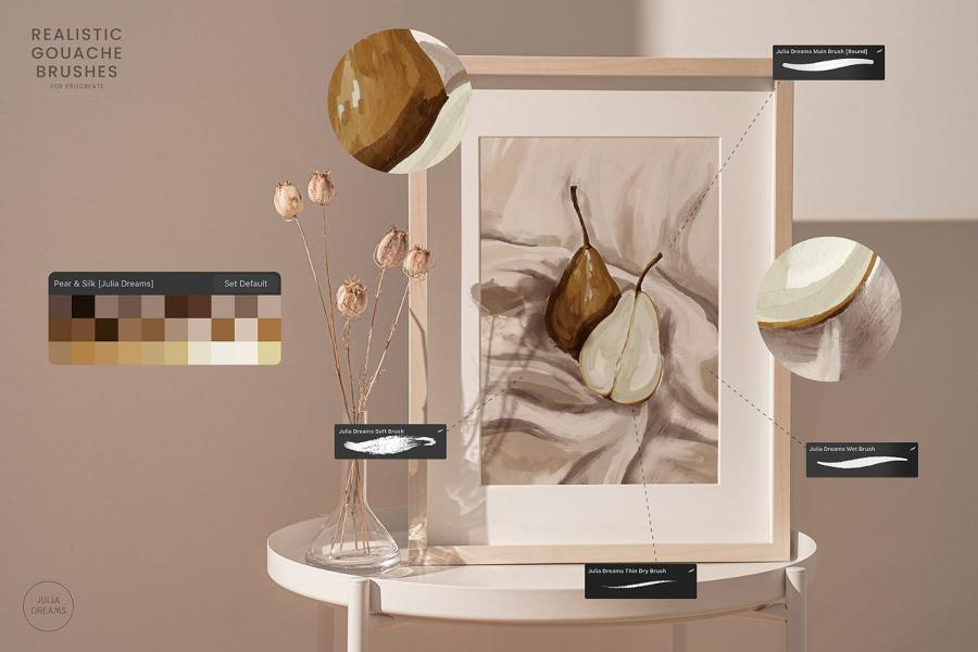 Procreate笔刷-水粉艺术绘画Procreate笔刷素材 笔刷资源 sucaiwan.com