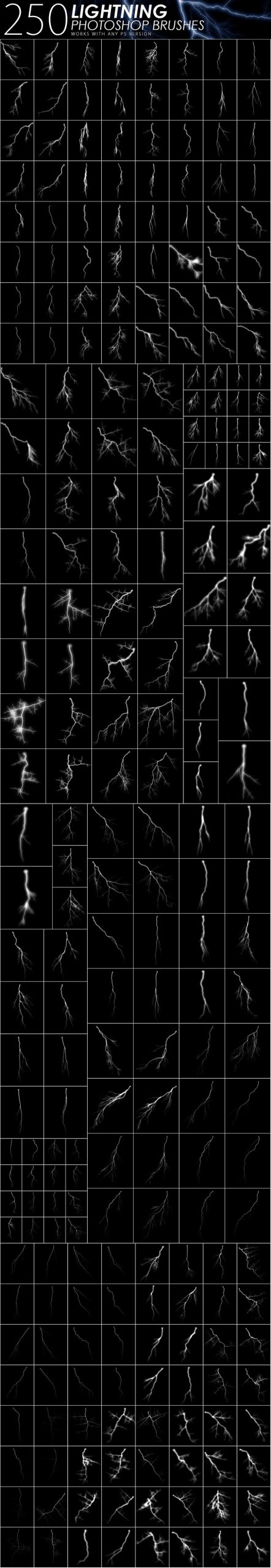 PS笔刷-1505款闪电烟雾气泡闪光水滴PS笔刷素材合集 笔刷资源 sucaiwan.com