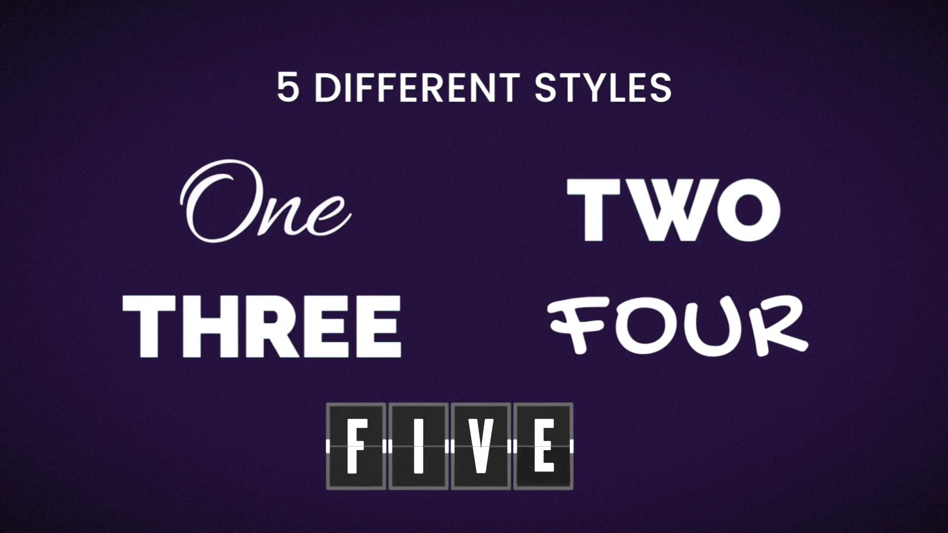 FCPX插件：5种趣味手写卡通故障霓虹计时牌翻转动画效果 , sucaiwan.com