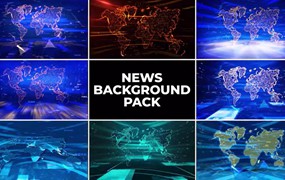 FCPX插件:8个世界地图场景新闻栏目视频背景动画