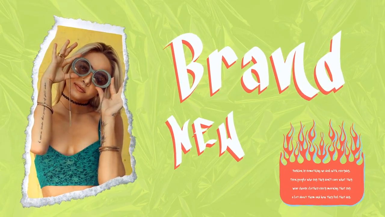 达芬奇撕纸模板 现代女性时尚服装品牌展示撕纸动画自定义颜色多彩达芬奇模板 Torn Slideshow 影视音频 sucaiwan.com