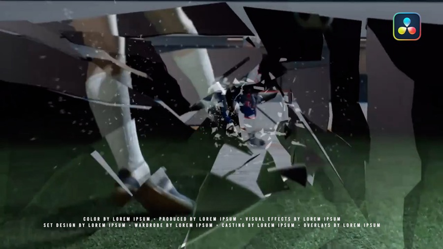 达芬奇转场 10种玻璃破碎转场过渡 DaVinci Resolve模板 插件预设 sucaiwan.com