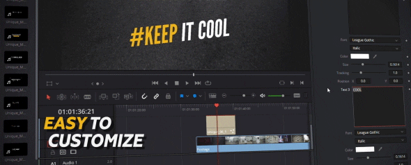达芬奇模板：30种优雅时髦时尚4k动态排版文字标题动画预设 Unique Modern Titles , sucaiwan.com