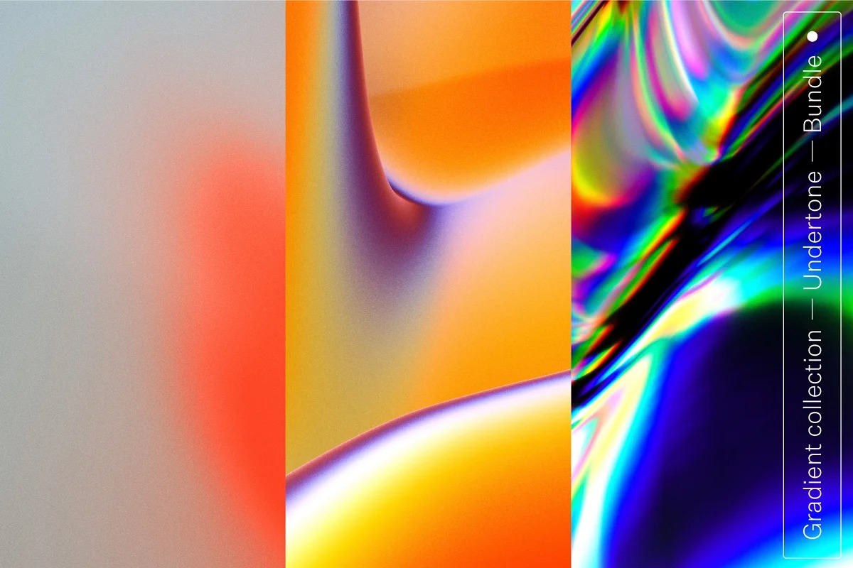 Cosmic Stories Studio 抽象艺术品全息霓虹渐变色波纹海报背景纹理图片素材包 Undertone Gradient Bundle 图片素材 sucaiwan.com