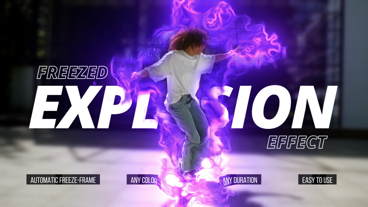 音乐体育电影爆炸力戏剧性定格效果达芬奇预设插件 Freezed Explosion Effect 插件预设 sucaiwan.com