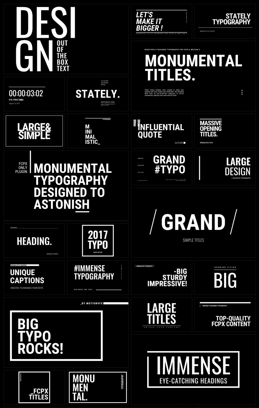 FCPX插件-60组精美排版设计现代大文字标题开场动画 视频前景装饰 mTitle MAX 1+2 . 第2张-素材湾丨精选海外优质设计素材资源 FCPX插件-60组精美排版设计现代大文字标题开场动画 视频前景装饰 mTitle MAX 1+2 . sucaiwan.com