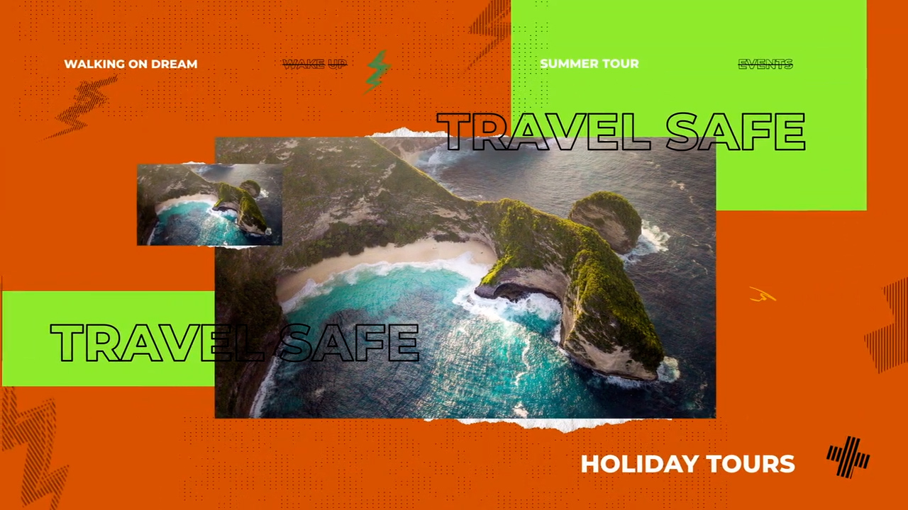 达芬奇模板 – 时尚设计撕纸拼贴VLOG旅拍视频开场片头 Travel Promo 影视音频 sucaiwan.com