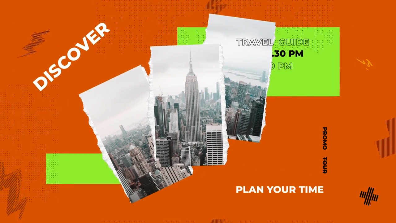 达芬奇模板 – 时尚设计撕纸拼贴VLOG旅拍视频开场片头 Travel Promo 影视音频 sucaiwan.com