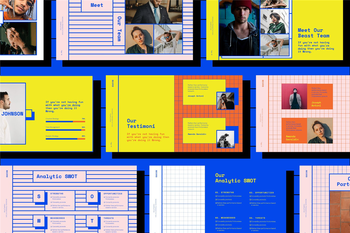 Invasi Studio 90年代新潮复古孟菲斯风格社交媒体电商海报设计PSD模板 NEORD Bundle Brand Templates 图片素材 sucaiwan.com