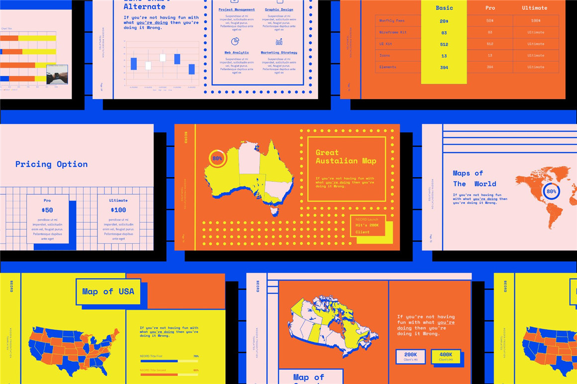 Invasi Studio 90年代新潮复古孟菲斯风格社交媒体电商海报设计PSD模板 NEORD Bundle Brand Templates 图片素材 sucaiwan.com