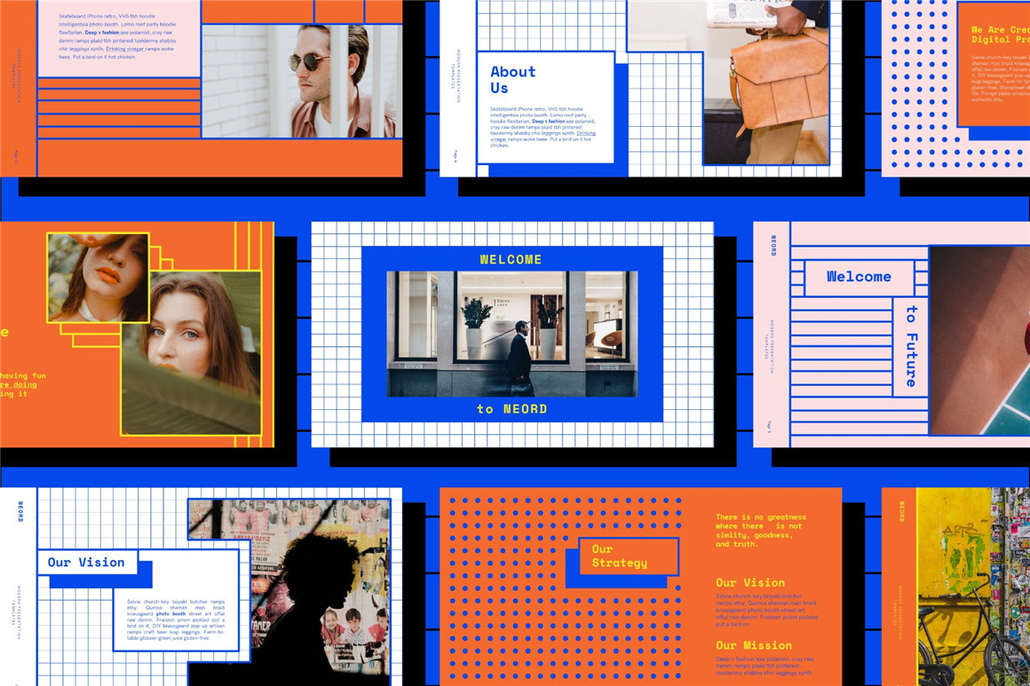 Invasi Studio 90年代新潮复古孟菲斯风格社交媒体电商海报设计PSD模板 NEORD Bundle Brand Templates 图片素材 sucaiwan.com