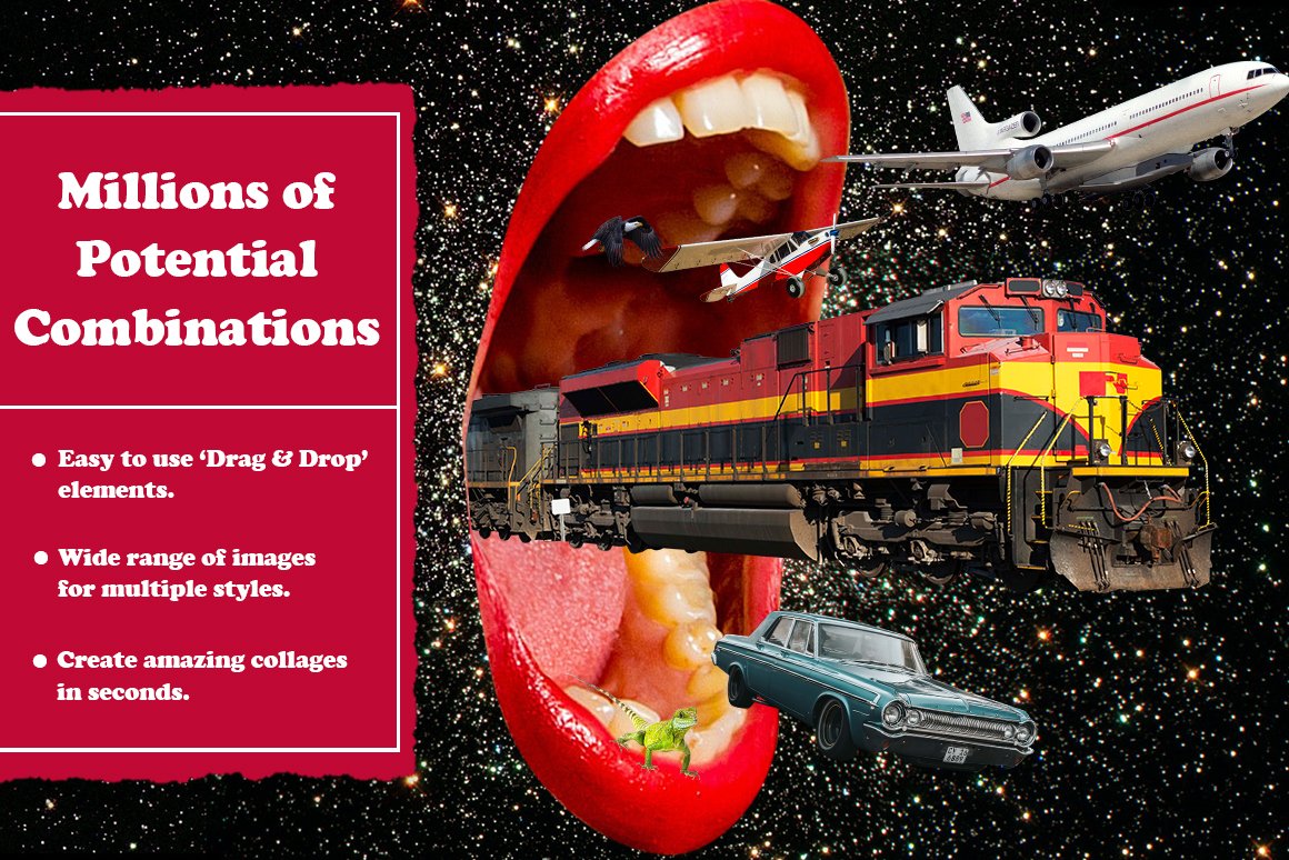 Collage Supply Co 1000个高分辨率欧美拼贴艺术现代生活动植物创建者PNG元素包 Ultimate Collage Creator 1000 图片素材 sucaiwan.com