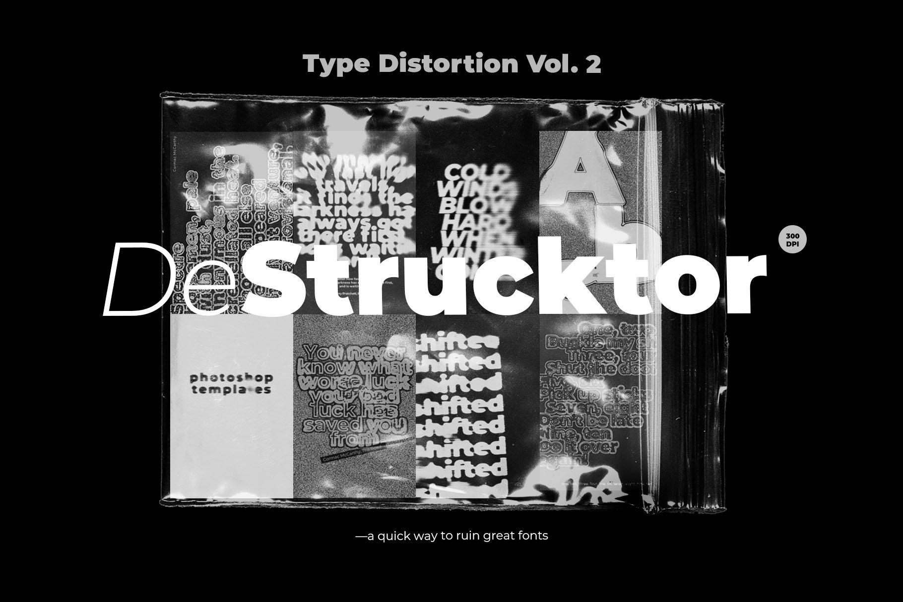 Inartflow 40种艺术抽象失真故障扭曲印刷艺术海报设计复古文字效果 40 Photoshop Text Effects Vol.2 图片素材 sucaiwan.com