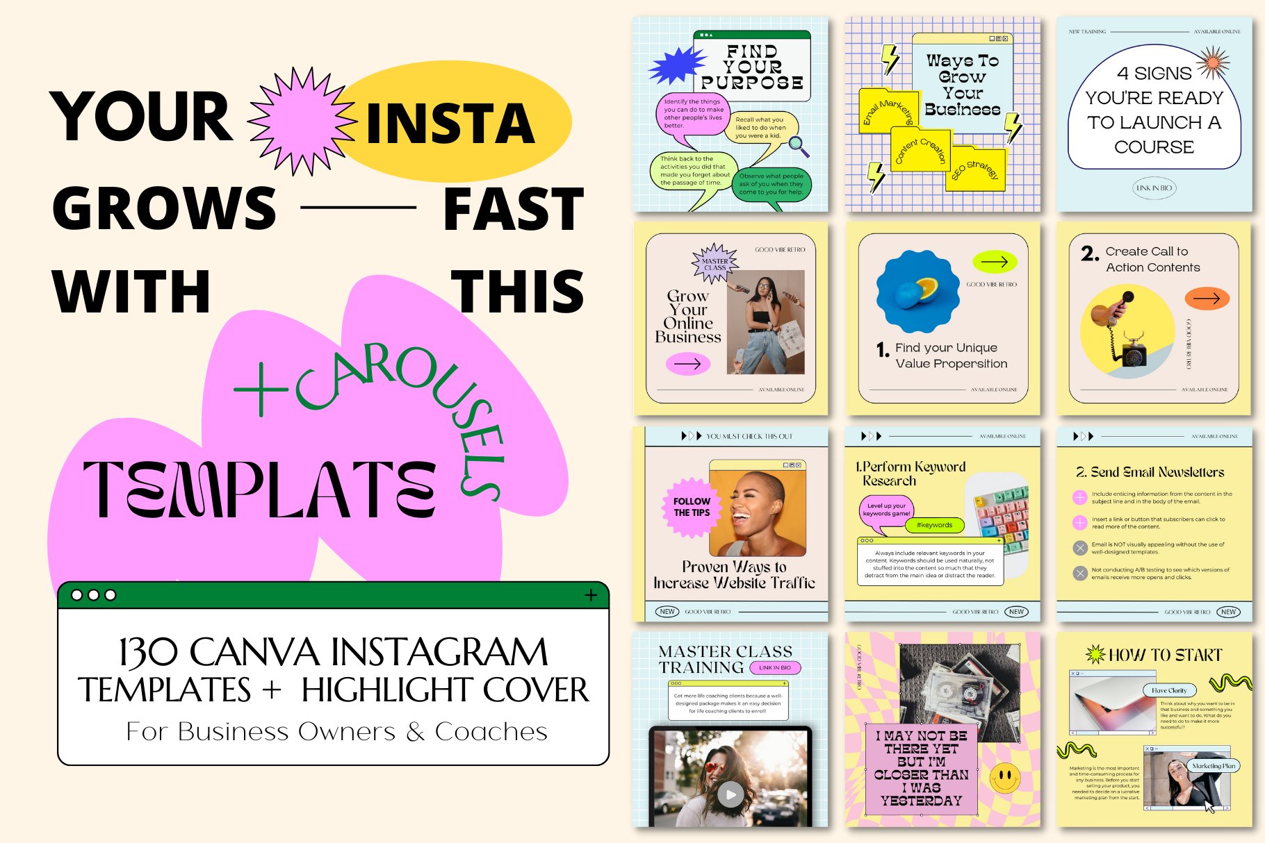 复古时尚渐变90年代美学包网格图形元素封面帖子Canva模板 Canva Retro 90s Aesthetic Pack 幻灯图表 第1张-素材湾丨精选海外优质设计素材资源 复古时尚渐变90年代美学包网格图形元素封面帖子Canva模板 Canva Retro 90s Aesthetic Pack 幻灯图表 sucaiwan.com