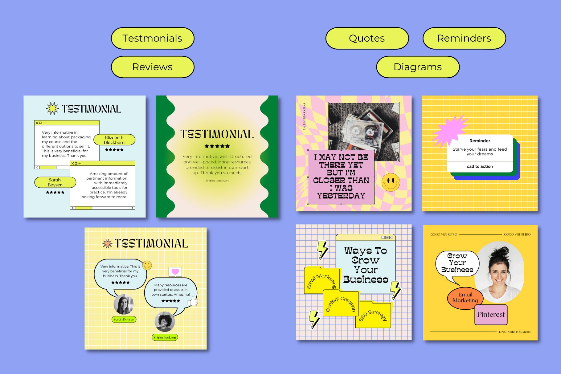 复古时尚渐变90年代美学包网格图形元素封面帖子Canva模板 Canva Retro 90s Aesthetic Pack 幻灯图表 第7张-素材湾丨精选海外优质设计素材资源 复古时尚渐变90年代美学包网格图形元素封面帖子Canva模板 Canva Retro 90s Aesthetic Pack 幻灯图表 sucaiwan.com