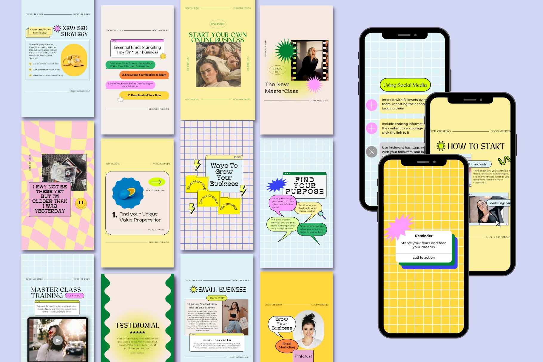 复古时尚渐变90年代美学包网格图形元素封面帖子Canva模板 Canva Retro 90s Aesthetic Pack 幻灯图表 第13张-素材湾丨精选海外优质设计素材资源 复古时尚渐变90年代美学包网格图形元素封面帖子Canva模板 Canva Retro 90s Aesthetic Pack 幻灯图表 sucaiwan.com