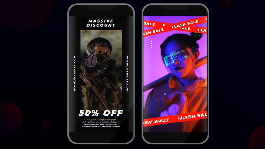 Artlist 20个竖屏时髦故障效果 抖音短视频品牌展示宣传 AE模板 Glitch Instagram Stories 2 影视音频 sucaiwan.com