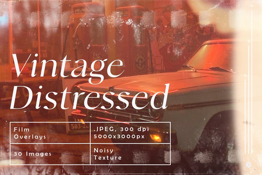 30张高品质复古胶片划痕仿旧薄膜纹理/摄影后期照片叠加 Vintage Distressed Film Overlays 图片素材 sucaiwan.com