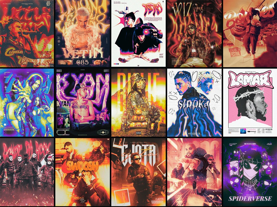 TRAPSTAR PROJECT 2.0 – 50个Photoshop复古潮流艺术嘻哈音乐电影海报Y2K图标 + PS课程 TRAPSTAR PROJECT 2.0 Borguinho Shop 图片素材 sucaiwan.com