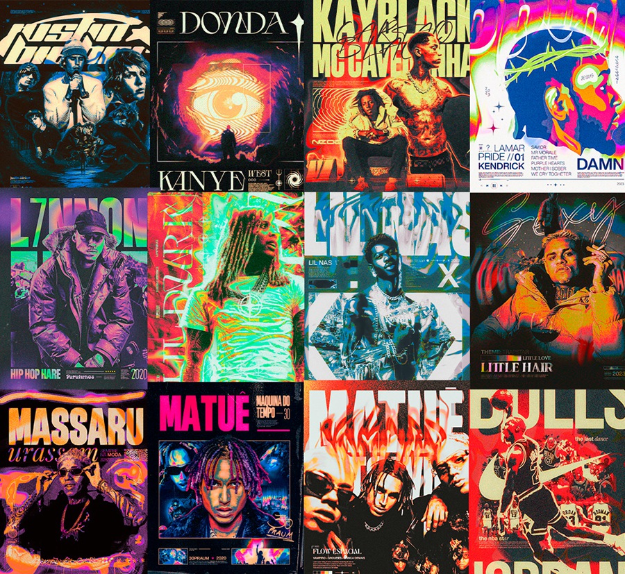TRAPSTAR PROJECT 2.0 – 50个Photoshop复古潮流艺术嘻哈音乐电影海报Y2K图标 + PS课程 TRAPSTAR PROJECT 2.0 Borguinho Shop 图片素材 sucaiwan.com