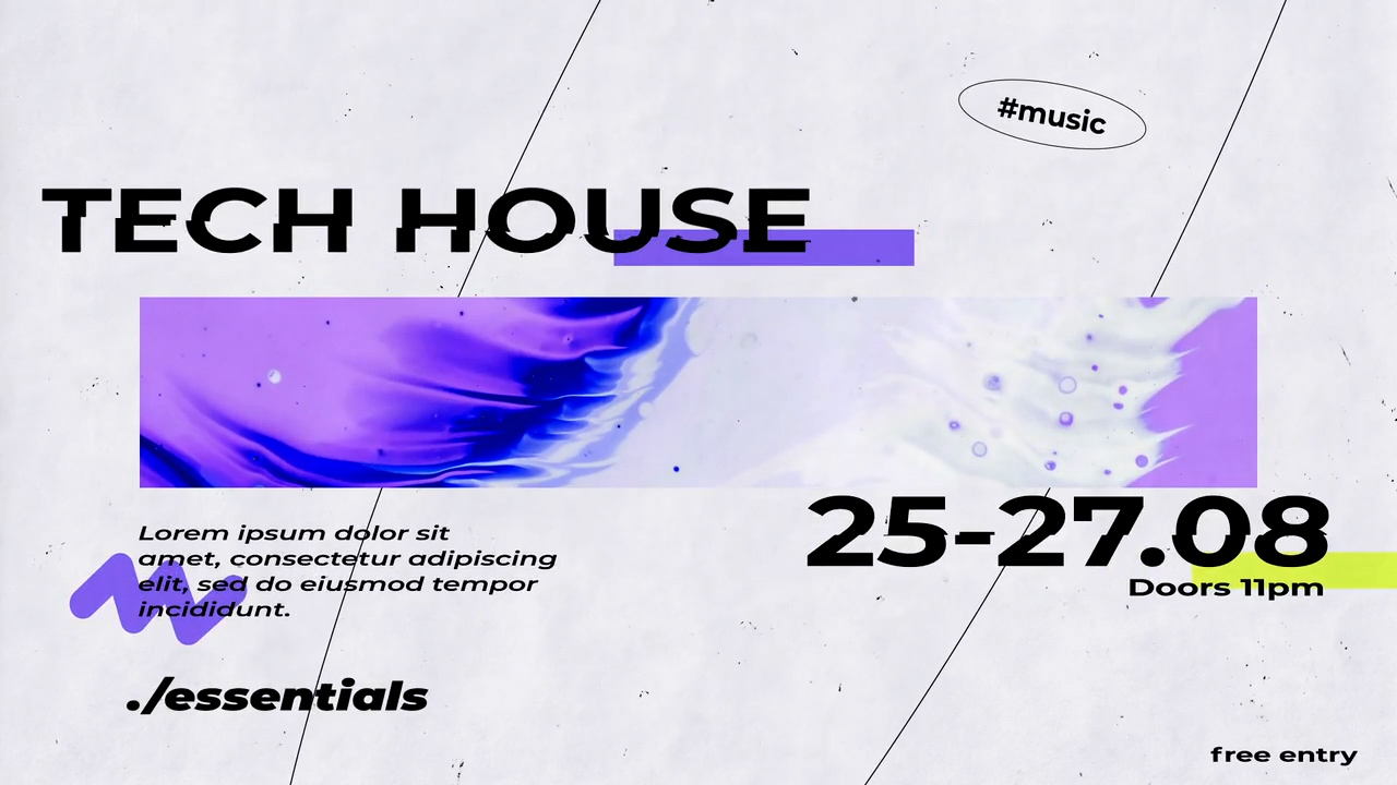 Event Titles 9种时尚色彩缤纷引人注目公司活动视频标题AE模板 + 视频同款背景音乐 影视音频 sucaiwan.com