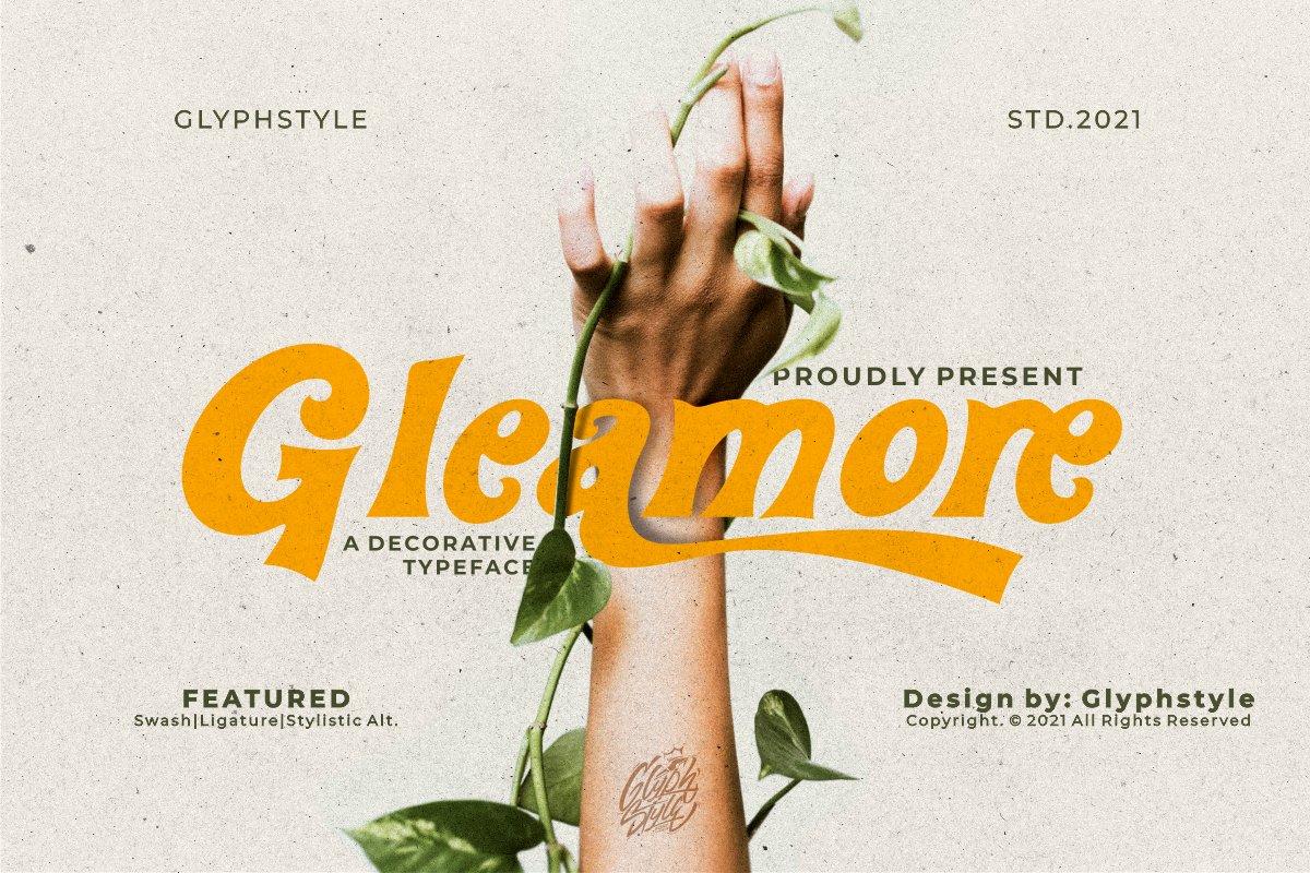 Gleamore Display Font 广告、产品包装、产品设计、标签、摄影无衬线字体 设计素材 sucaiwan.com