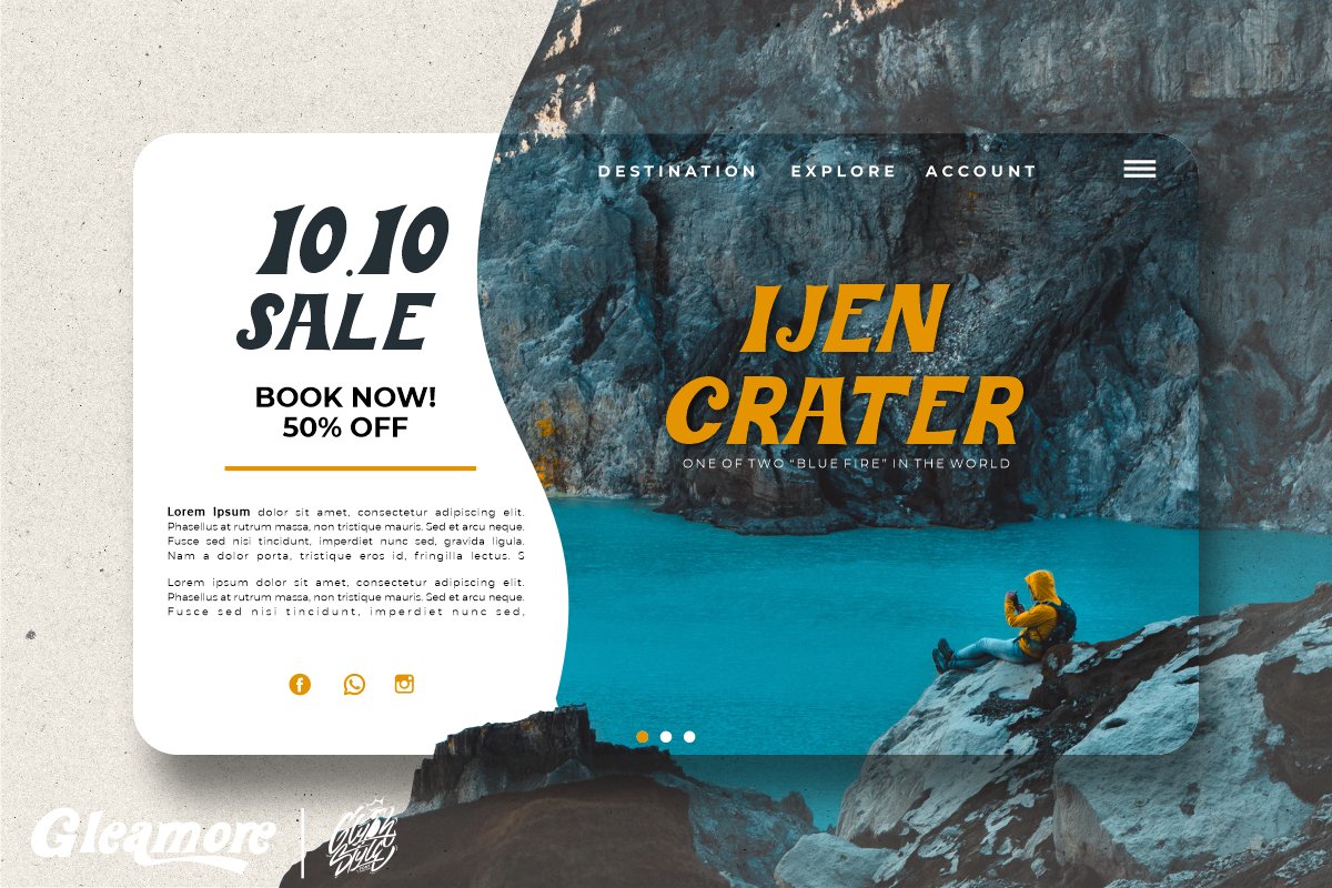 Gleamore Display Font 广告、产品包装、产品设计、标签、摄影无衬线字体 设计素材 sucaiwan.com