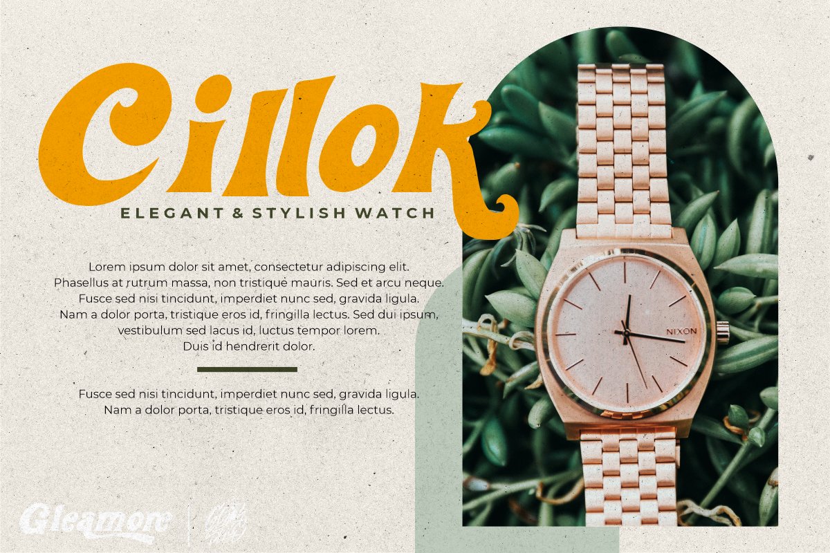 Gleamore Display Font 广告、产品包装、产品设计、标签、摄影无衬线字体 设计素材 sucaiwan.com