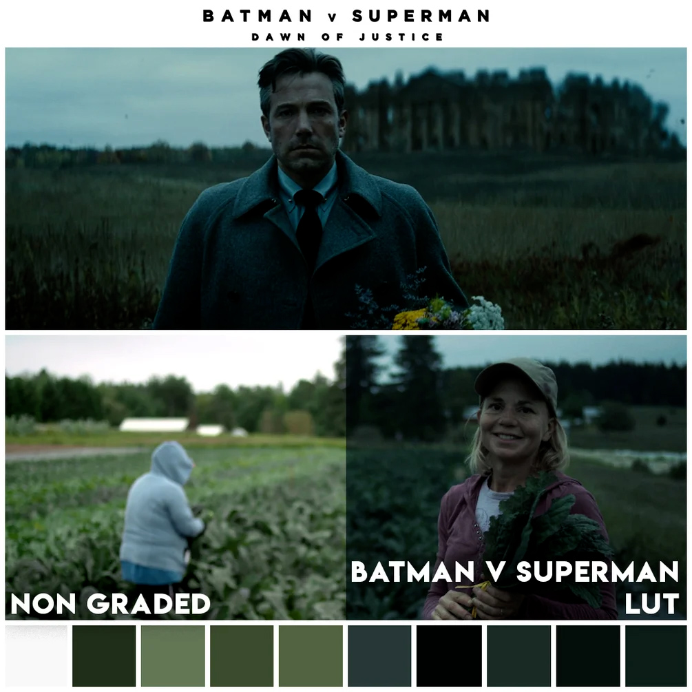 《蝙蝠侠大战超人：正义黎明》Movie LUTs – Batman V Superman – Dawn of Justice LUT 好莱坞电影美学颜色分级专业LUT 插件预设 sucaiwan.com