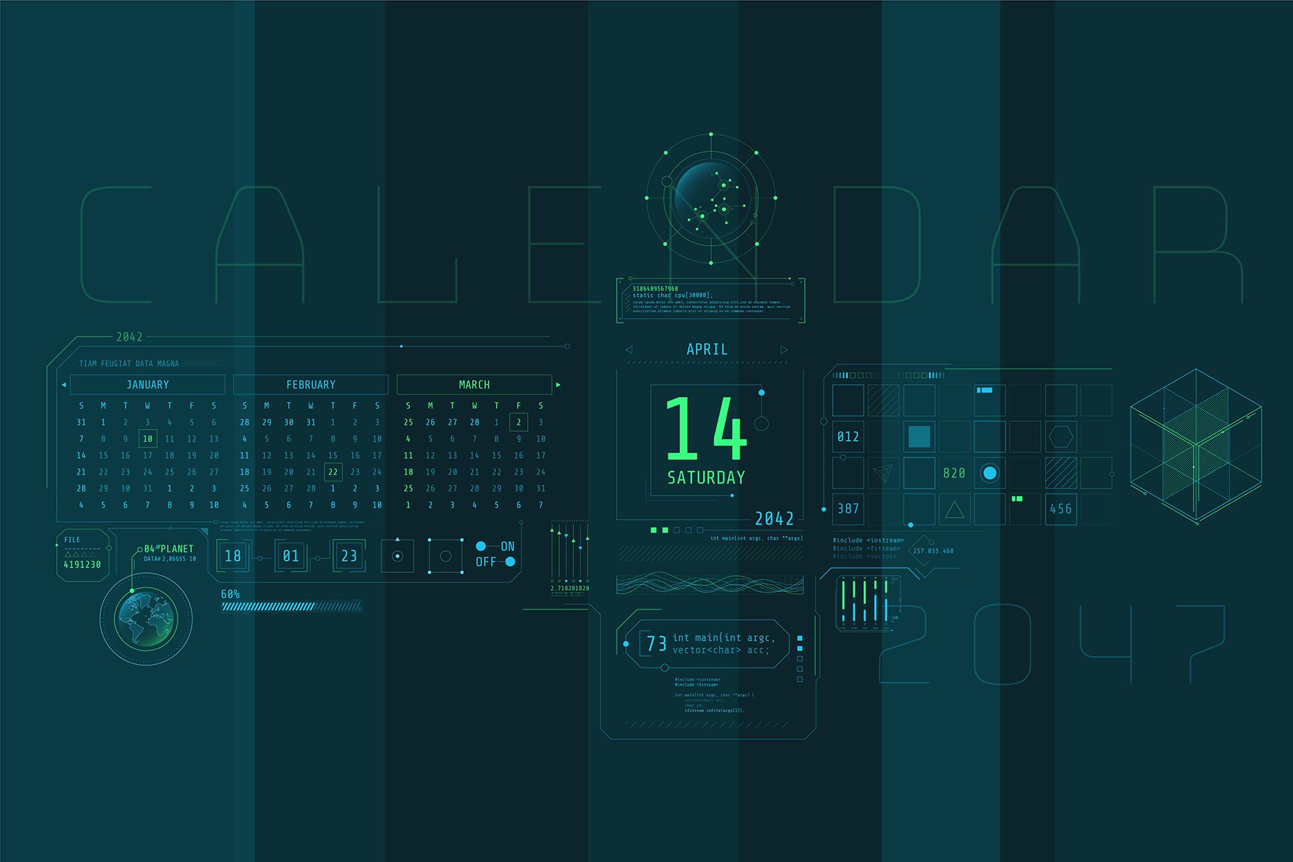 超250款现代未来主义设计 HUD 电影、电脑游戏或 IT通信、现代技术、安全、数据库大数据 信息图表元素 HUD Pro Infographic Elements 设计素材 sucaiwan.com