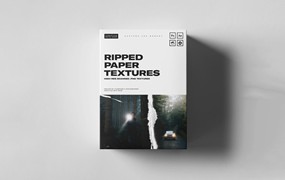 26个新潮手绘撕纸拼贴画纹理灰尘噪点图片视频叠加纹理 Christian Maté Grab – Ripped Paper Textures