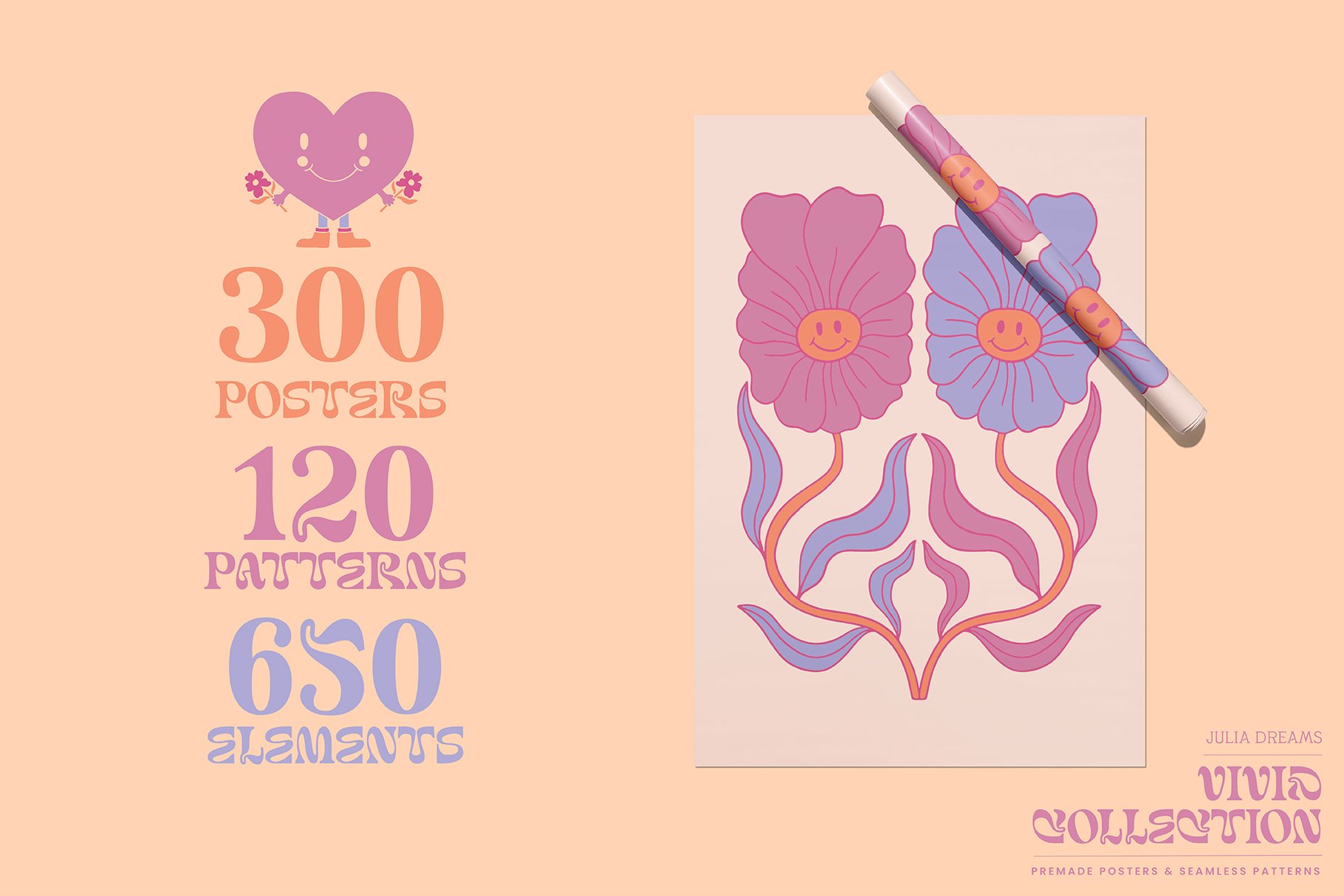 1070多个生动复古和自然海报图案精美时尚、矢量AI、PNG、JPG套装包 1070+ Vivid Posters Patterns Bundle 图片素材 sucaiwan.com