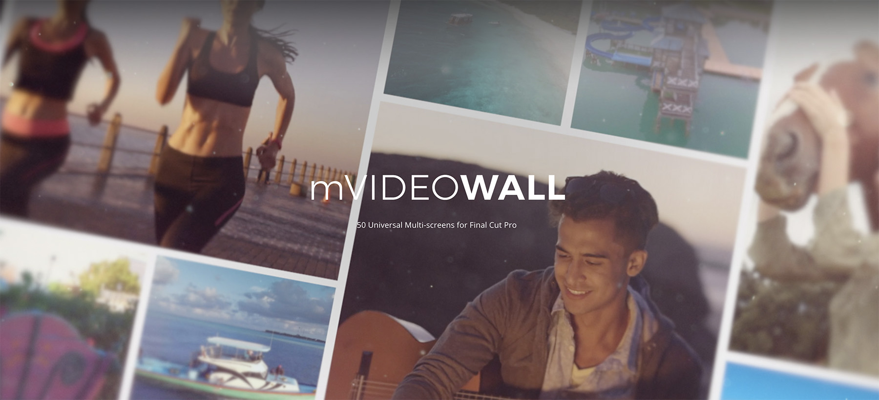 FCPX插件：50个通用多屏幕相册照片排版展示视频动画插件 MotionVFX – mVIDEOWALL 插件预设 sucaiwan.com