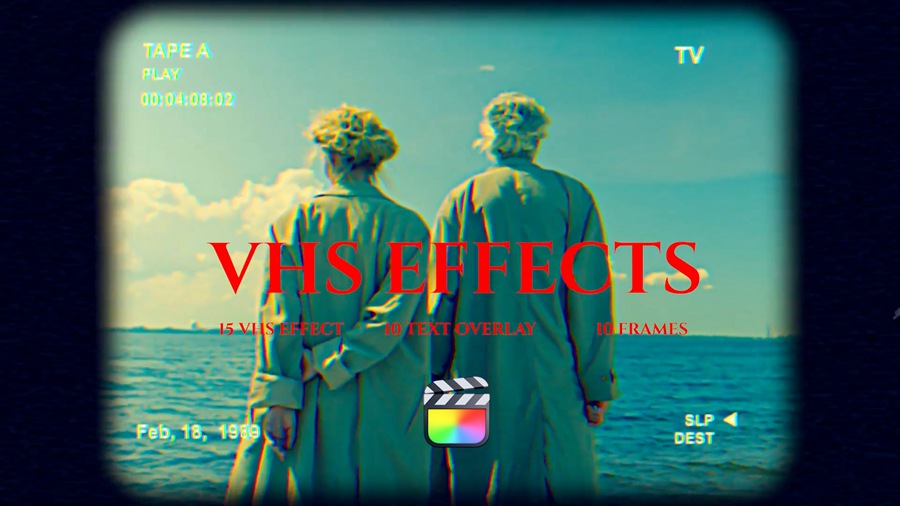 Old VHS Effects 复古气息怀旧失真噪点和色差VHS风格效果FCPX插件 插件预设 sucaiwan.com