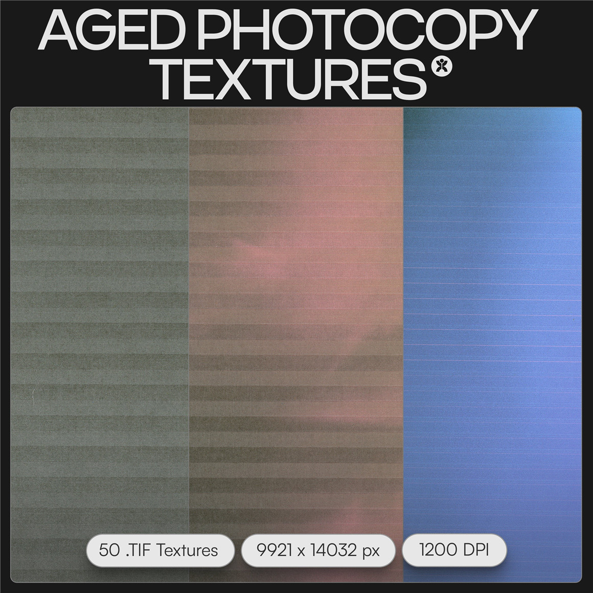 50款复古做旧喷墨损坏打印噪点扫描影印纸张纹理底纹背景设计包 Aged Photocopy Textures DORON SUPPLY , sucaiwan.com
