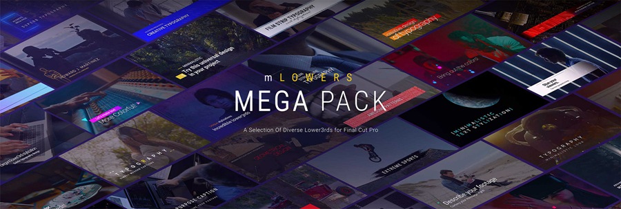 MotionVFX 131个可自定义时尚多样化字幕标题文字运动设计图形动画预设FCPX插件 mLowers Mega Pack 插件预设 sucaiwan.com