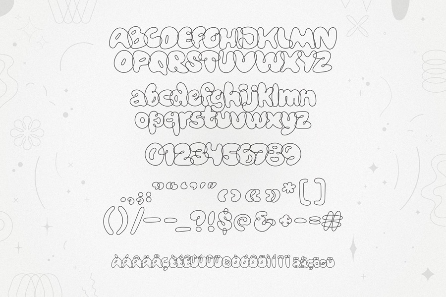Bubblicity | Bubble Font Family 6种复古风格趣味气泡字体系列 设计素材 sucaiwan.com