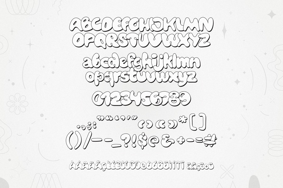 Bubblicity | Bubble Font Family 6种复古风格趣味气泡字体系列 设计素材 sucaiwan.com