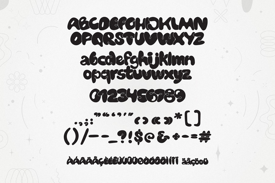 Bubblicity | Bubble Font Family 6种复古风格趣味气泡字体系列 设计素材 sucaiwan.com