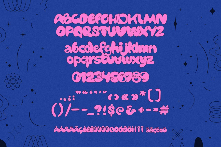 Bubblicity | Bubble Font Family 6种复古风格趣味气泡字体系列 设计素材 sucaiwan.com