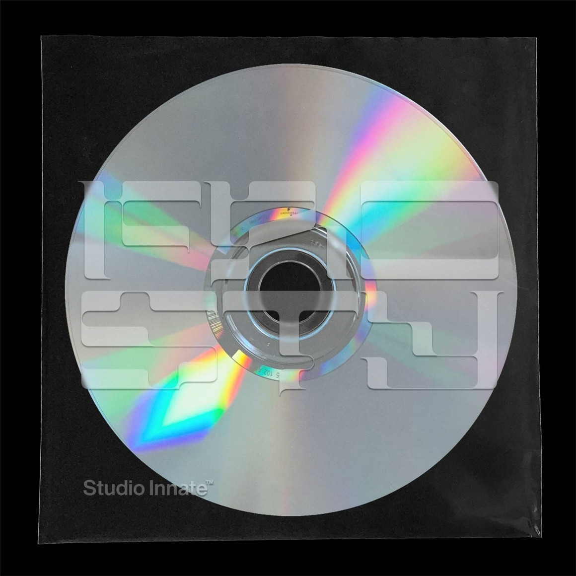 Studio Innate 潮流磨砂音乐专辑CD光盘包装纸袋贴纸设计展示贴图样机模板素材 Frosted Disc 样机素材 sucaiwan.com