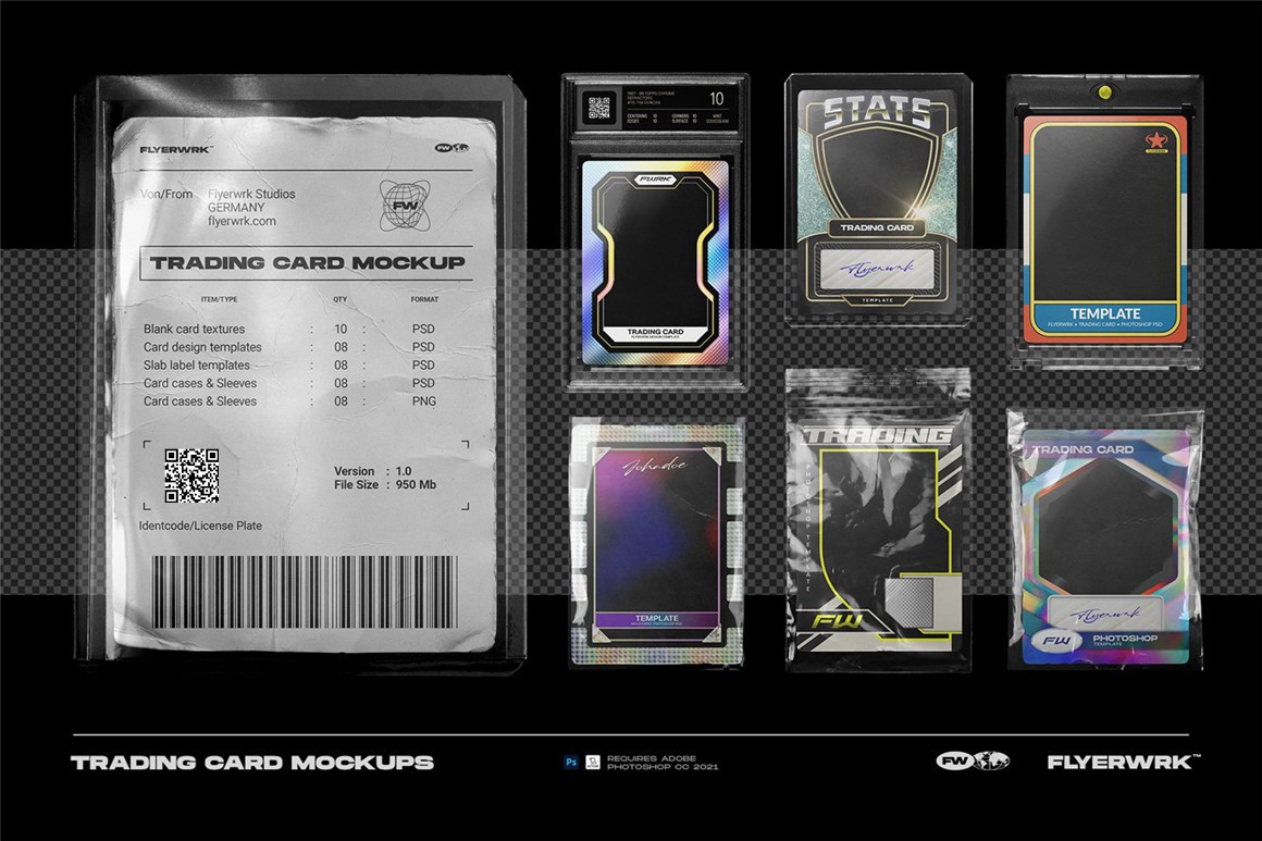 Flyerwrk 新潮复古褶皱质感塑料薄膜NFT卡片数字藏品包装PSD模板 Trading Card Case Mockup 样机素材 第2张-素材湾丨精选海外优质设计素材资源 Flyerwrk 新潮复古褶皱质感塑料薄膜NFT卡片数字藏品包装PSD模板 Trading Card Case Mockup 样机素材 sucaiwan.com