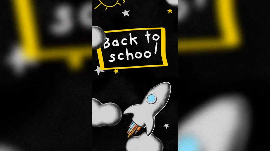 竖屏手绘涂鸦活力3D图形创意动画 Back2School Doodles Vertical Creativity 影视音频 sucaiwan.com