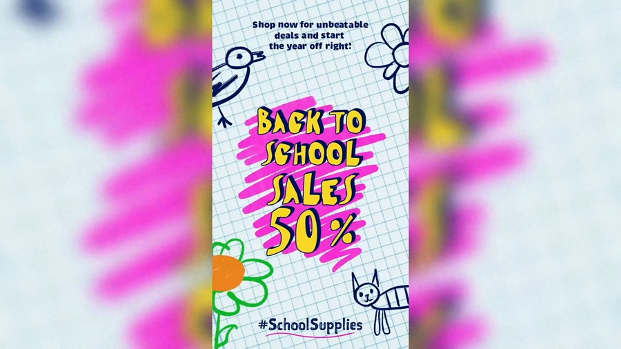 竖屏手绘涂鸦活力3D图形创意动画 Back2School Doodles Vertical Creativity 影视音频 sucaiwan.com