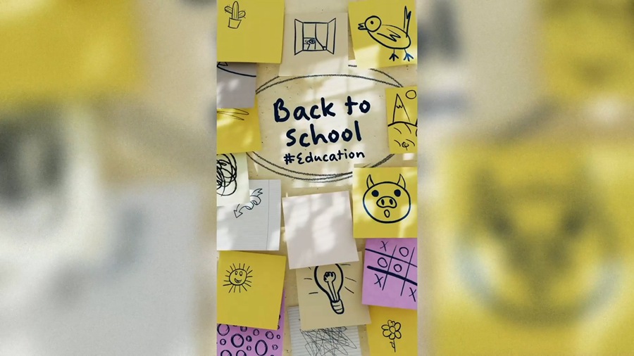 竖屏手绘涂鸦活力3D图形创意动画 Back2School Doodles Vertical Creativity 影视音频 sucaiwan.com