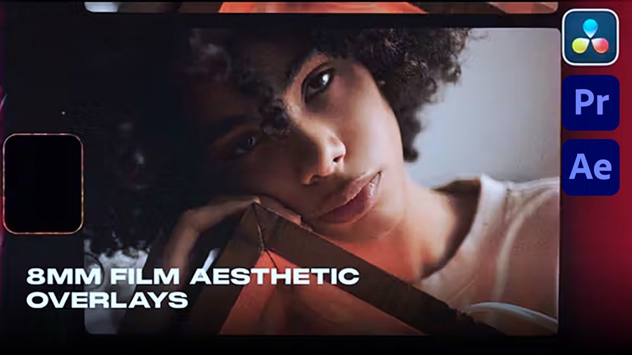 4K复古超级8mm薄膜美学电影胶片叠加转场过渡 PR Mogrt预设 + 达芬奇预设drfx + Ae模板三合一预设模板 插件预设 sucaiwan.com