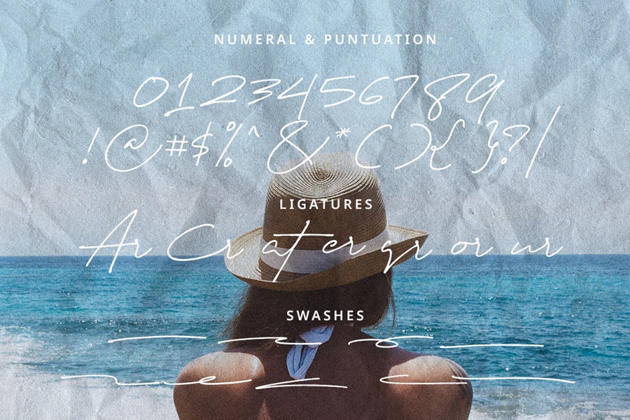 英文字体：复古优雅连笔品牌海报标题logo排版英文字体家族 Creative Signature | Modern Script , sucaiwan.com