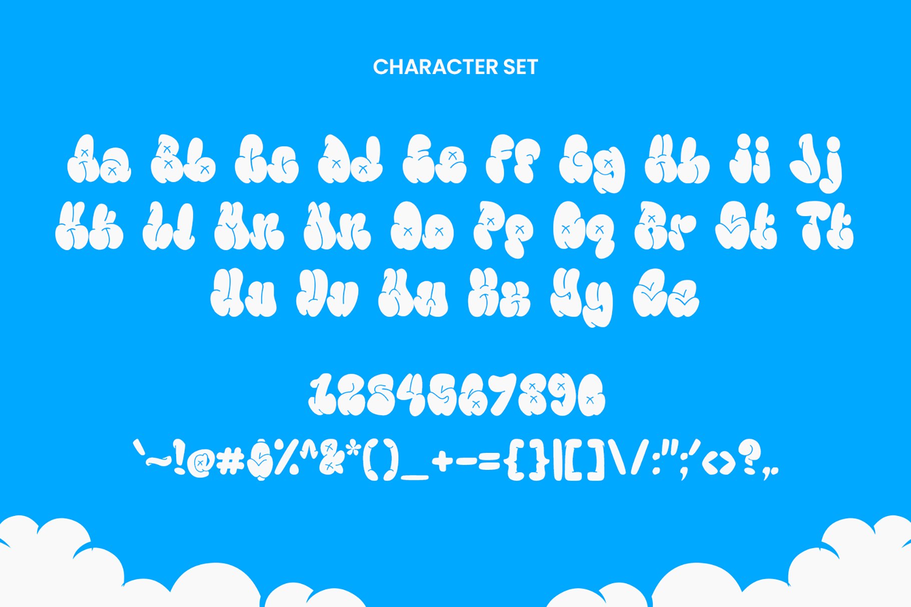 Monsie – Bubble Graffiti Font 创意趣味泡泡涂鸦字体 设计素材 sucaiwan.com