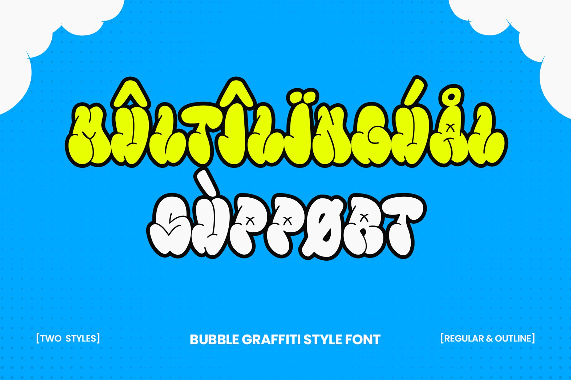Monsie – Bubble Graffiti Font 创意趣味泡泡涂鸦字体 设计素材 sucaiwan.com