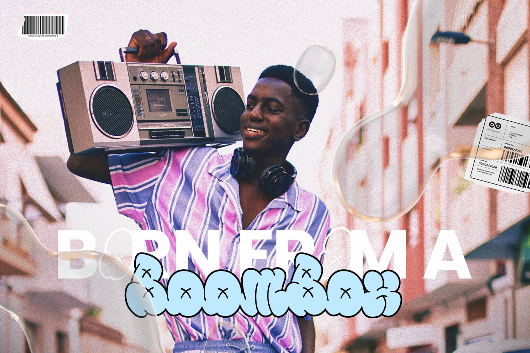 Monsie – Bubble Graffiti Font 创意趣味泡泡涂鸦字体 设计素材 sucaiwan.com